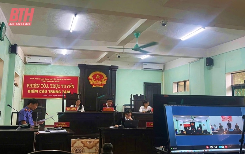 Thạch Thành xét xử trực tuyến 4 vụ án m88 cá cược thể thao trực tuyến sự