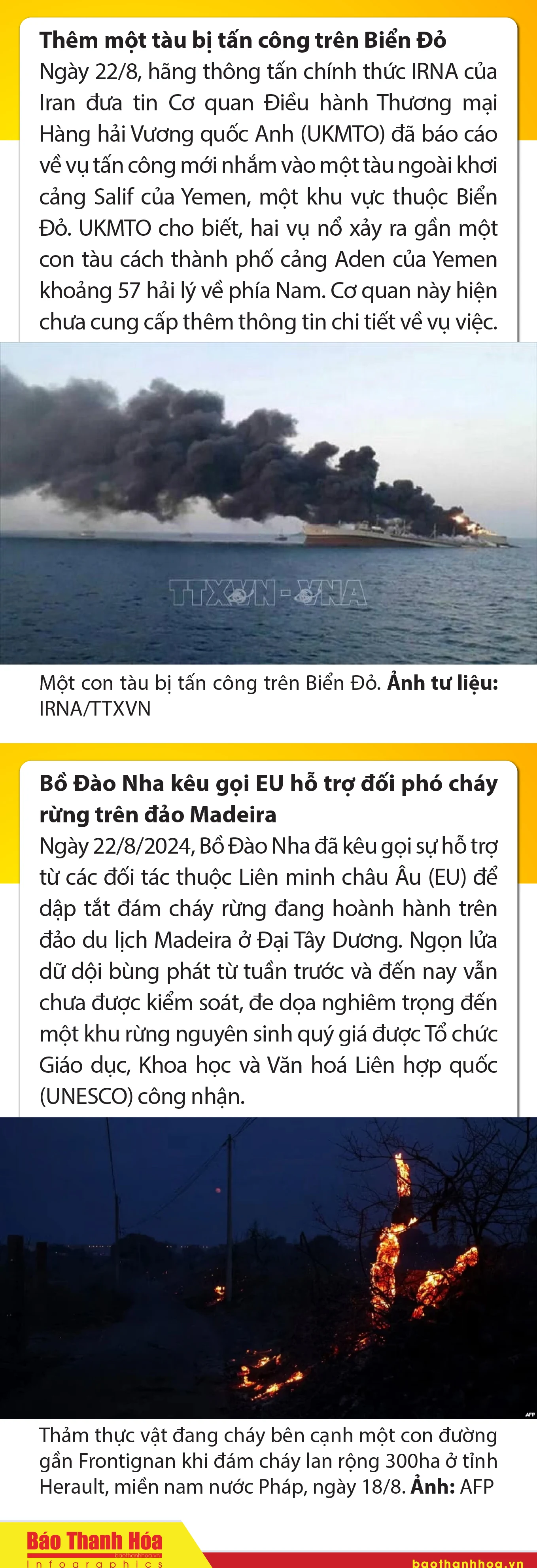 Sự kiện nổi bật trong nước, quốc tế ngày 22/8