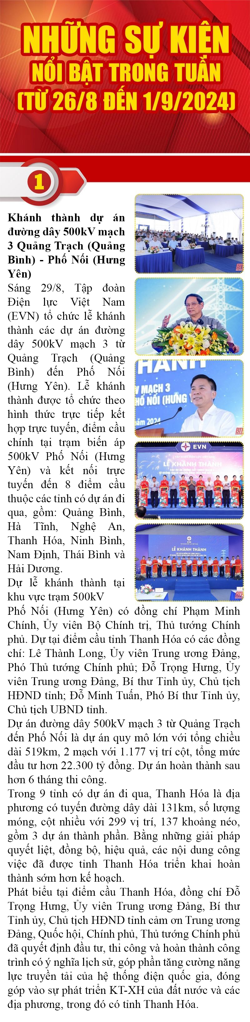 Những sự kiện nổi bật trong tuần