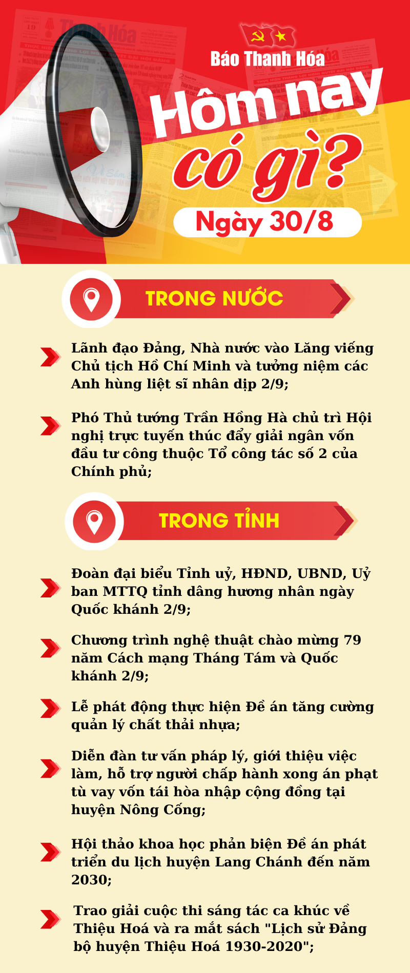 Hôm nay có gì? - Sự kiện nổi bật ngày 30/8/2024