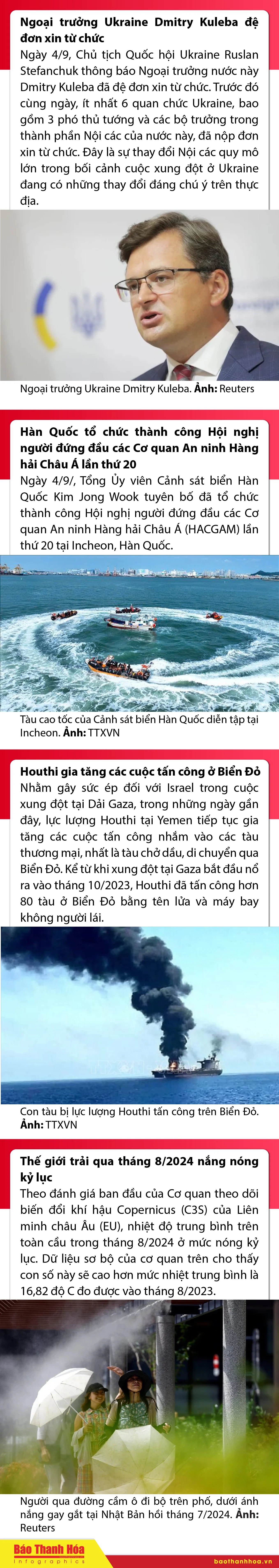 Sự kiện nổi bật trong nước, quốc tế ngày 4/9