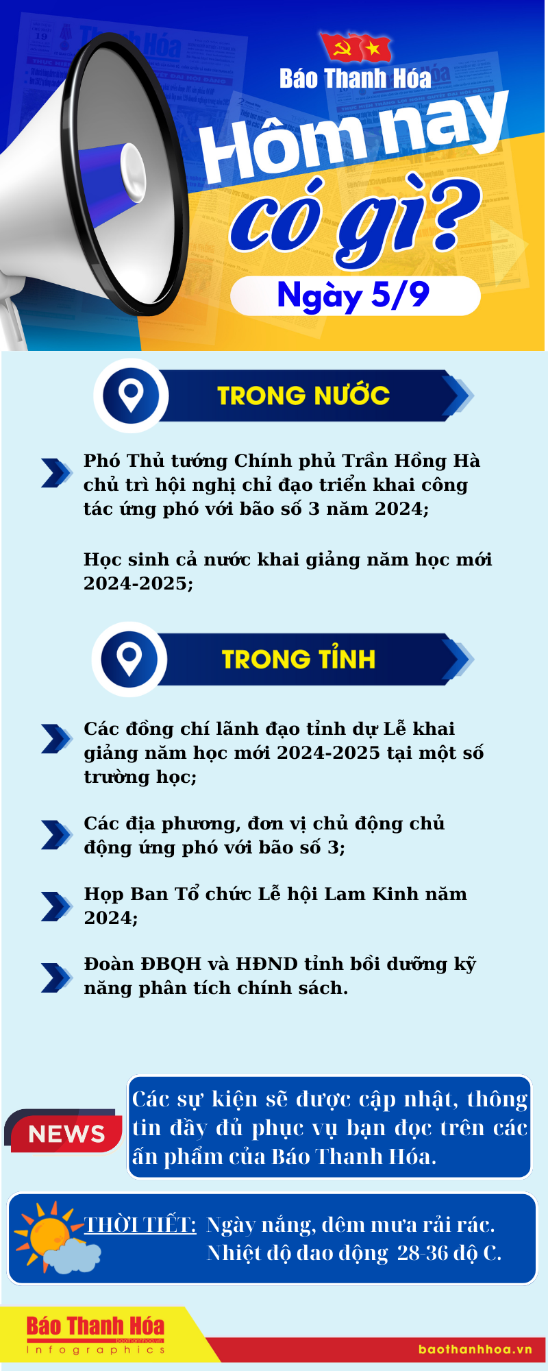 Hôm nay có gì? - Sự kiện nổi bật ngày 5/9/2024