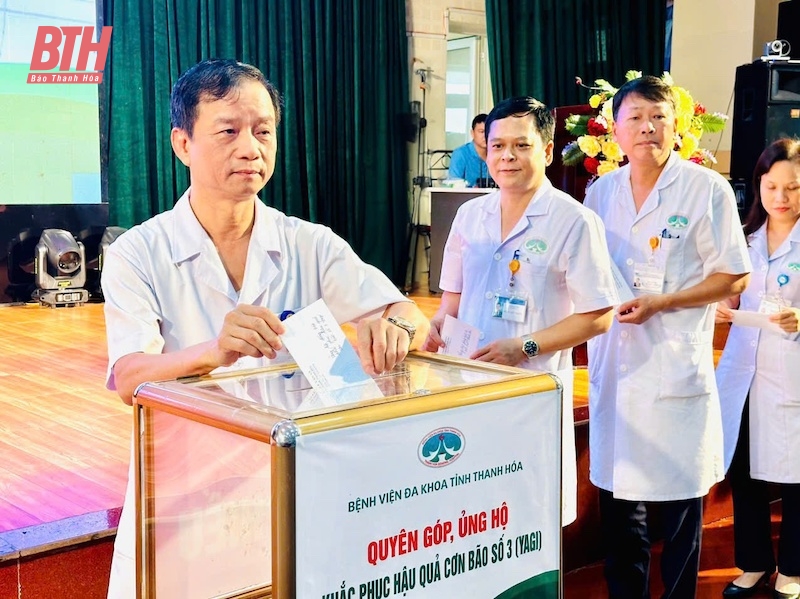 Bệnh viện Đa khoa tỉnh Thanh Hóa phát động quyên góp ủng hộ đồng bào khắc phục hậu quả cơn bão số 3