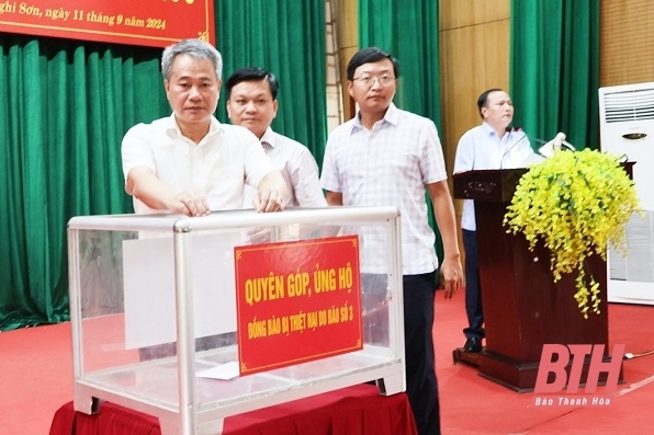 Thị xã Nghi Sơn quyên góp, ủng hộ đồng bào bị thiệt hại do bão số 3