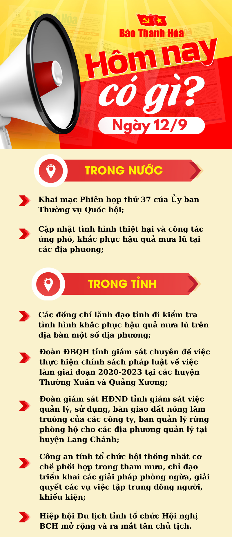 Hôm nay có gì? - Sự kiện nổi bật ngày 12/9/2024