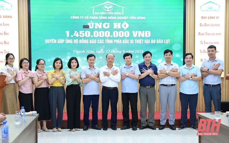 Công ty Tiến Nông ủng hộ 1,45 tỷ đồng hỗ trợ đồng bào vùng lũ