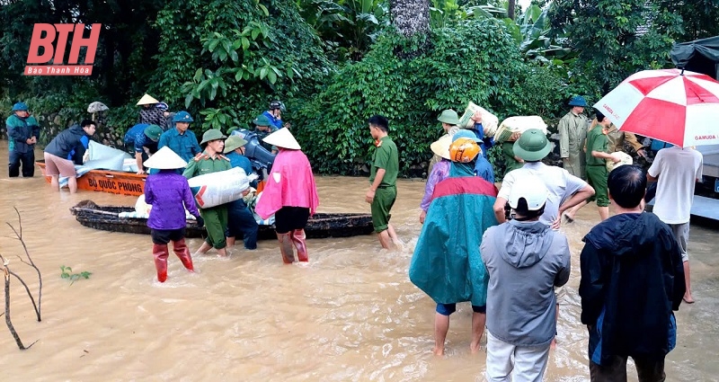 Yên Định: khẩn trương di dời người và tài sản, gia súc có nguy cơ cao bị ảnh hưởng mưa, xả lũ