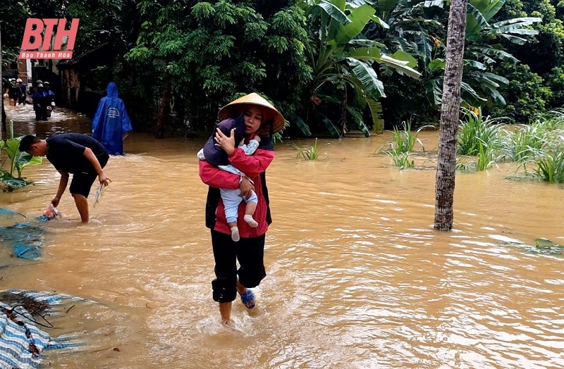 Yên Định: khẩn trương di dời người và tài sản, gia súc có nguy cơ cao bị ảnh hưởng mưa, xả lũ