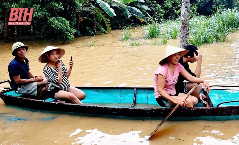 Yên Định: khẩn trương di dời người và tài sản, gia súc có nguy cơ cao bị ảnh hưởng mưa, xả lũ