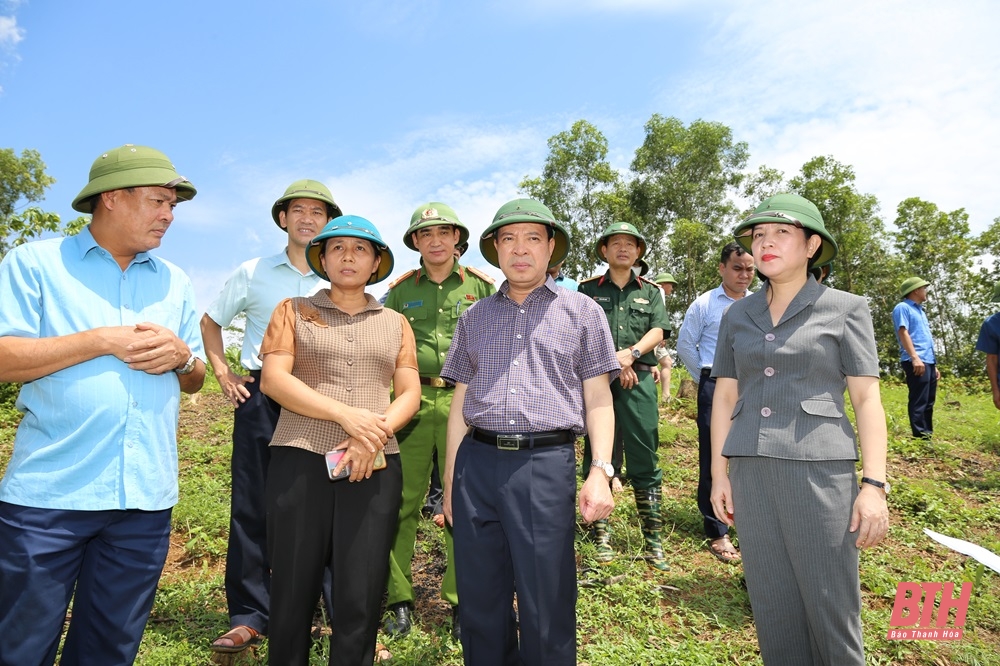 Phó Bí thư Thường trực Tỉnh uỷ Lại Thế Nguyên kiểm tra tình hình ứng phó với thiên tai tại Thạch Thành