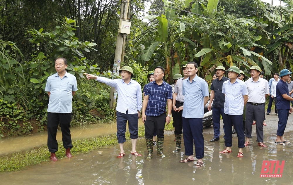 Chủ tịch UBND tỉnh Đỗ Minh Tuấn kiểm tra công tác phòng, chống thiên tai tại huyện Bá Thước, Cẩm Thủy