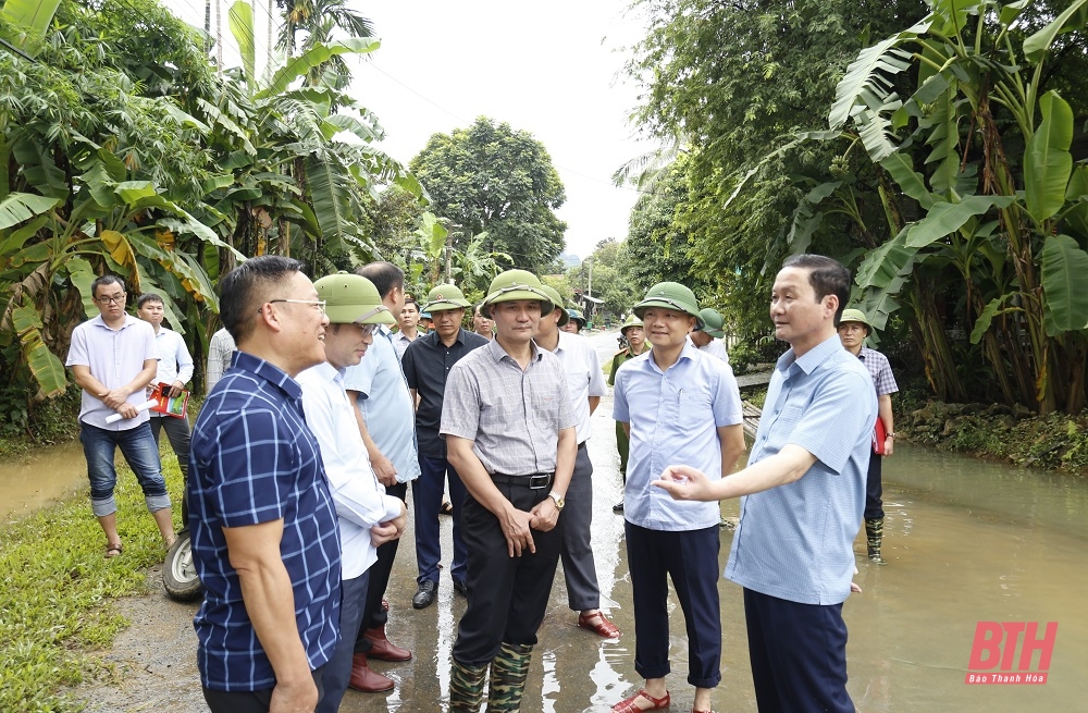 Chủ tịch UBND tỉnh Đỗ Minh Tuấn kiểm tra công tác phòng, chống thiên tai tại huyện Bá Thước, Cẩm Thủy
