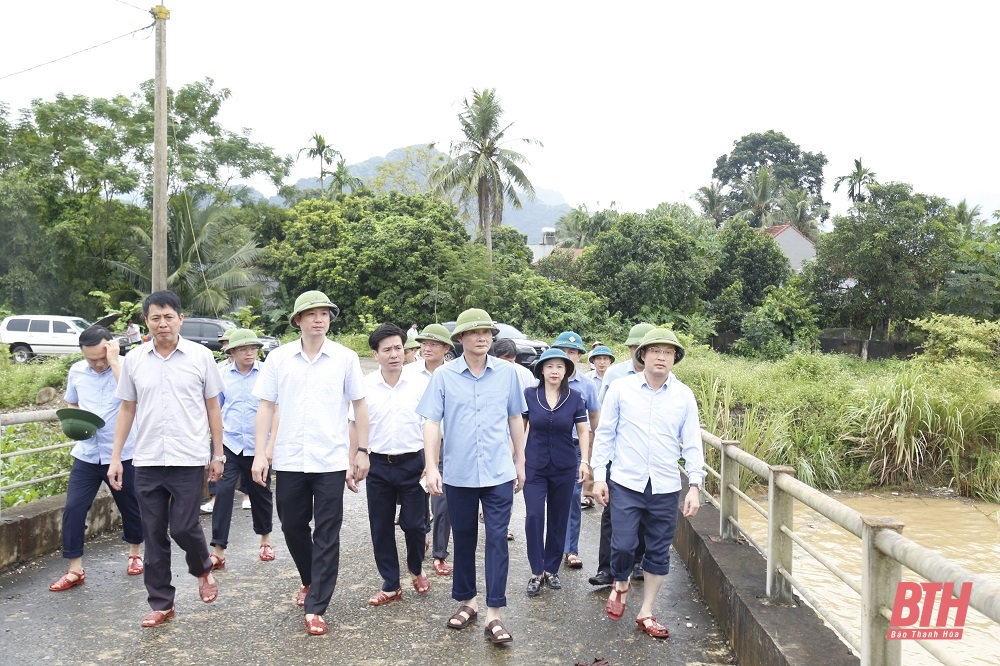 Chủ tịch UBND tỉnh Đỗ Minh Tuấn kiểm tra công tác phòng, chống thiên tai tại huyện Bá Thước, Cẩm Thủy