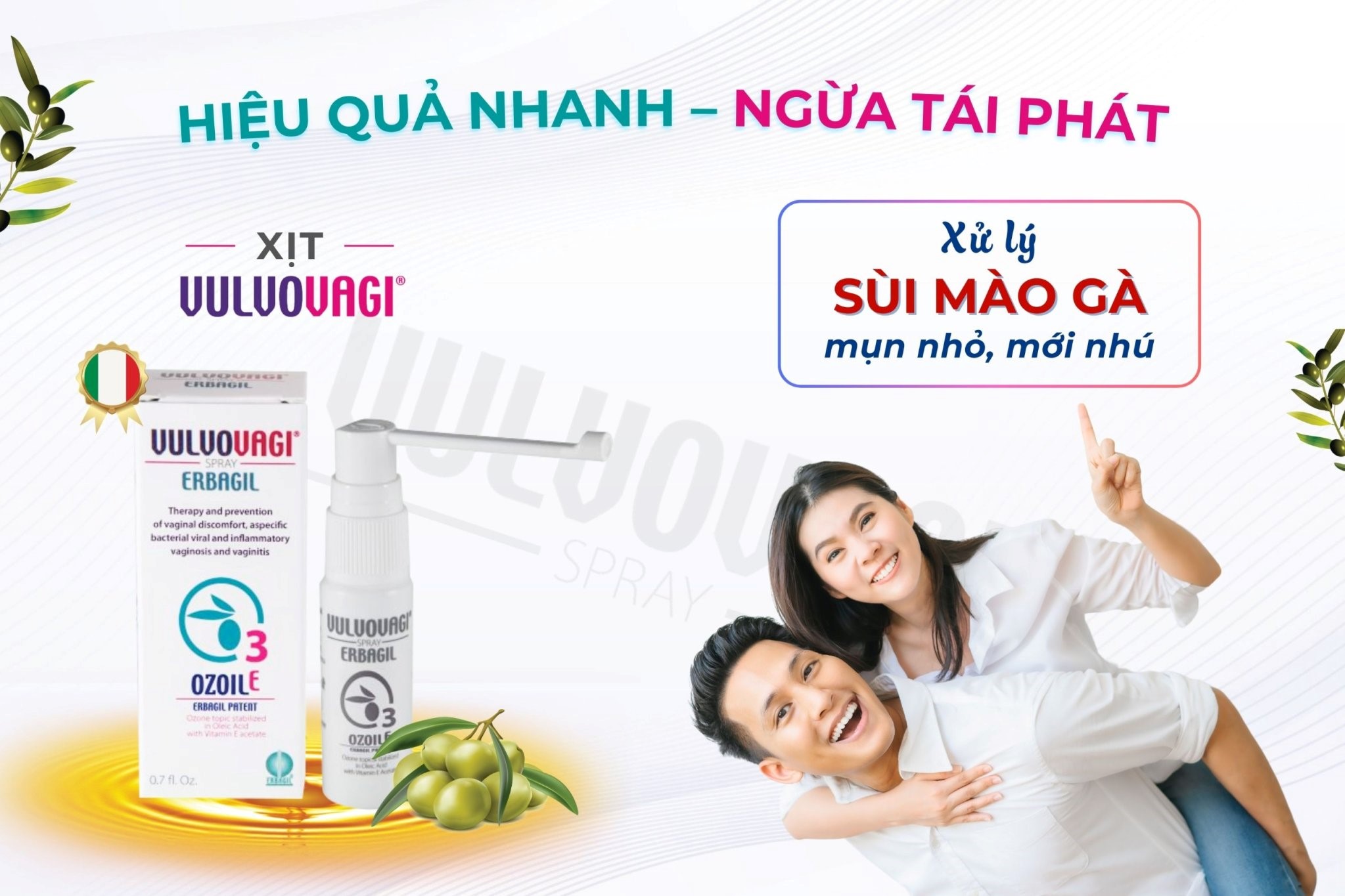 Hướng dẫn cách dùng xịt Vulvovagi nhanh rụng sùi mào gà