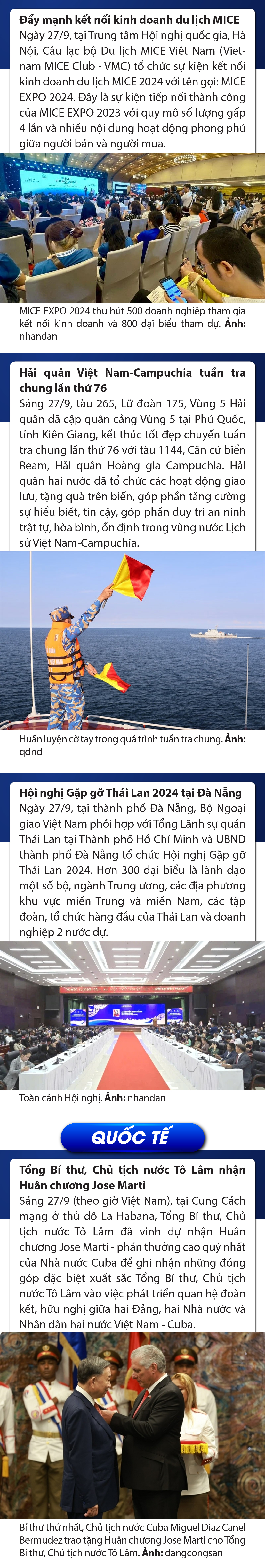 Sự kiện nổi bật trong vao m88, quốc tế ngày 27/9
