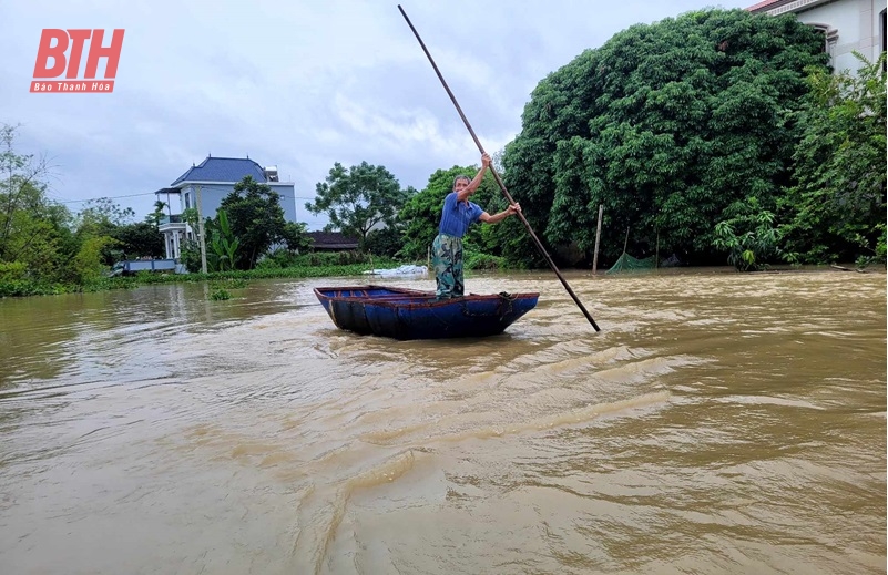 Ngập lụt cục bộ ở Thiệu Khánh, Thiệu Dương (TP Thanh Hóa)