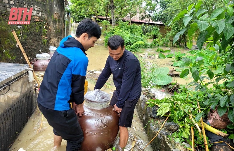 Ngập lụt cục bộ ở Thiệu Khánh, Thiệu Dương (TP Thanh Hóa)