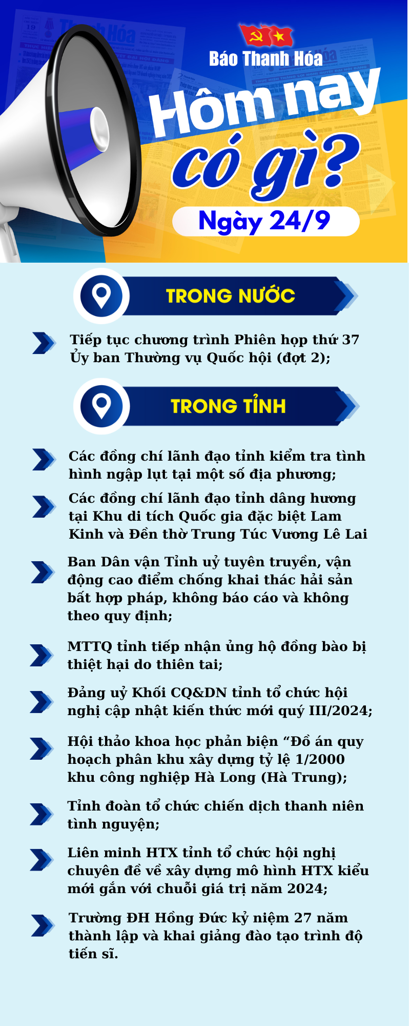 Hôm nay có gì? - Sự kiện nổi bật ngày 24/9/2024