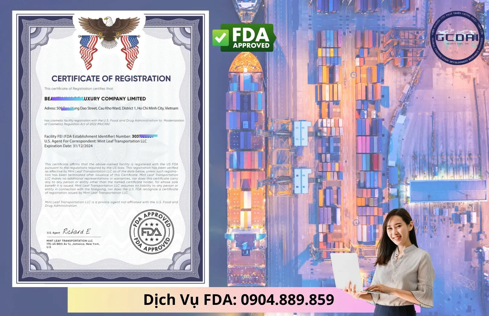 GCDRI tư vấn chiến lược đạt chứng nhận FDA cho sản phẩm xuất khẩu