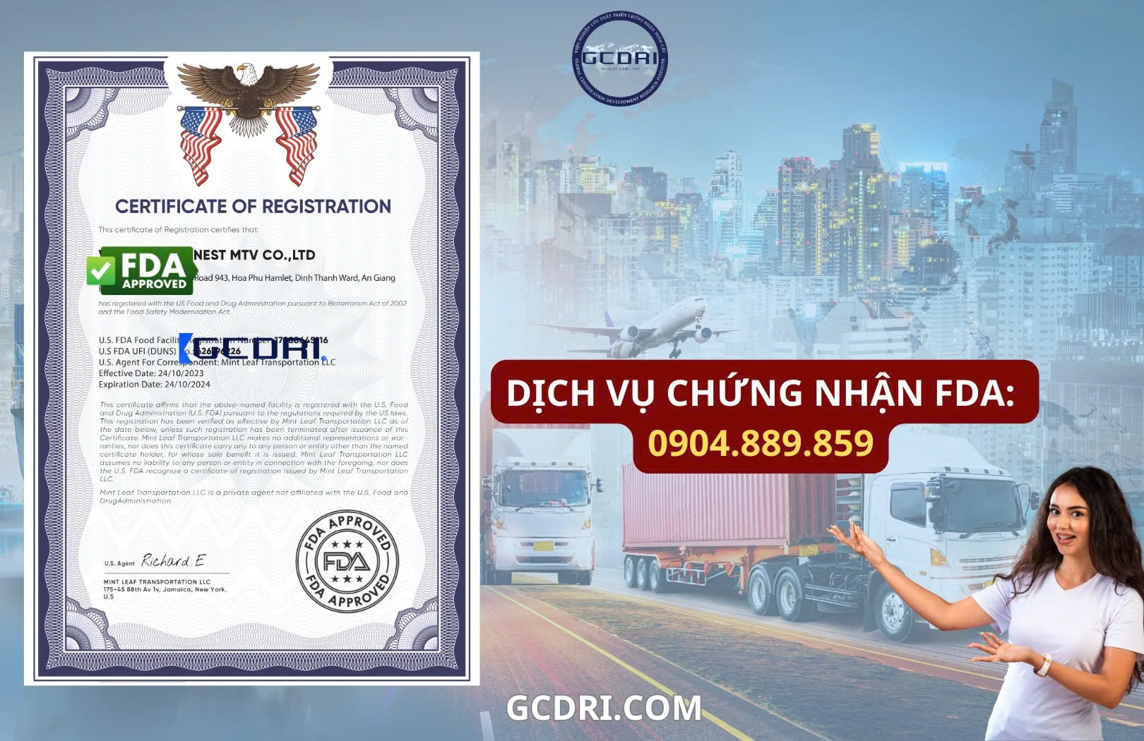 GCDRI tư vấn chiến lược đạt chứng nhận FDA cho sản phẩm xuất khẩu