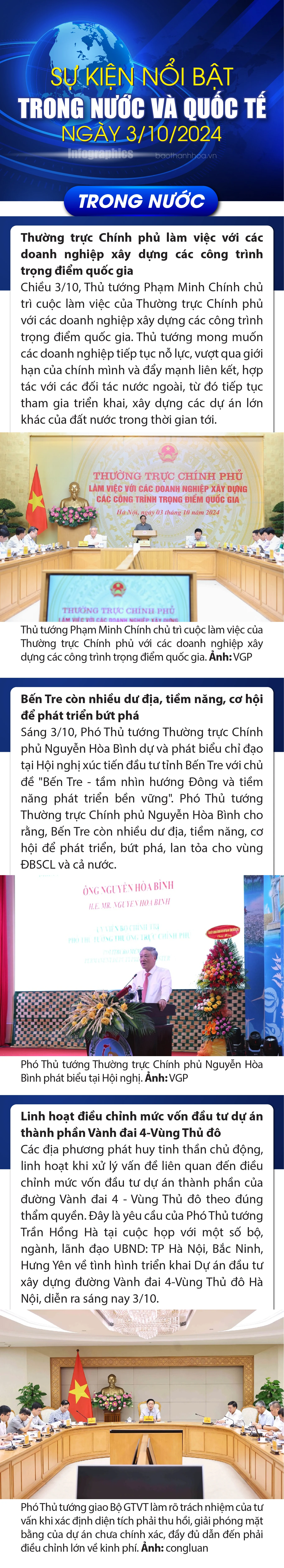 Sự kiện nổi bật trong nước, quốc tế ngày 3/10