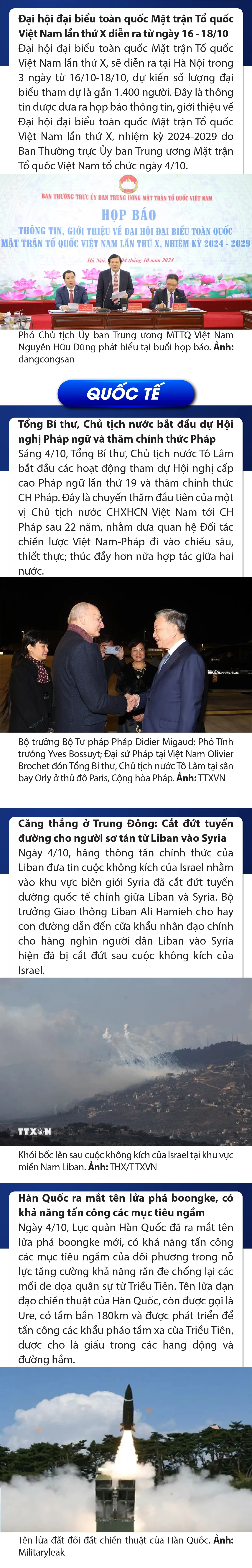 Sự kiện nổi bật trong link vào m88 bhki, quốc tế ngày 4/10