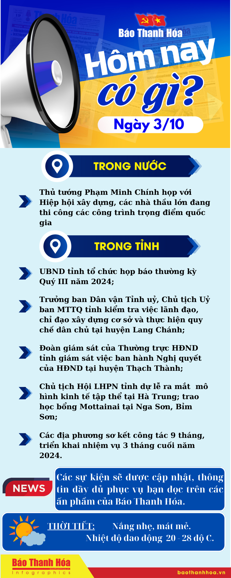 Hôm nay có gì? - Sự kiện nổi bật ngày 3/10/2024