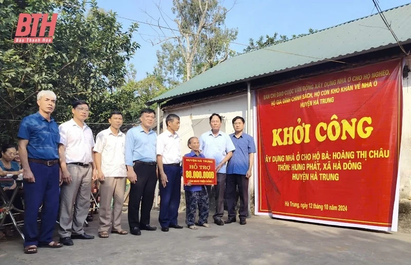 Huyện Hà Trung khởi công xây dựng nhà ở cho hộ nghèo