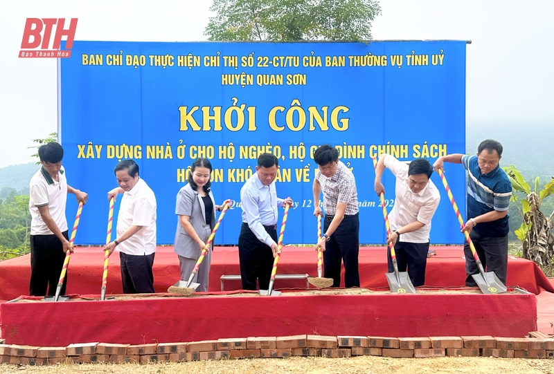 Phó Chủ tịch Thường trực UBND tỉnh Nguyễn Văn Thi dự Lễ khởi công xây dựng nhà ở cho hộ nghèo, gia đình chính sách tại Quan Sơn