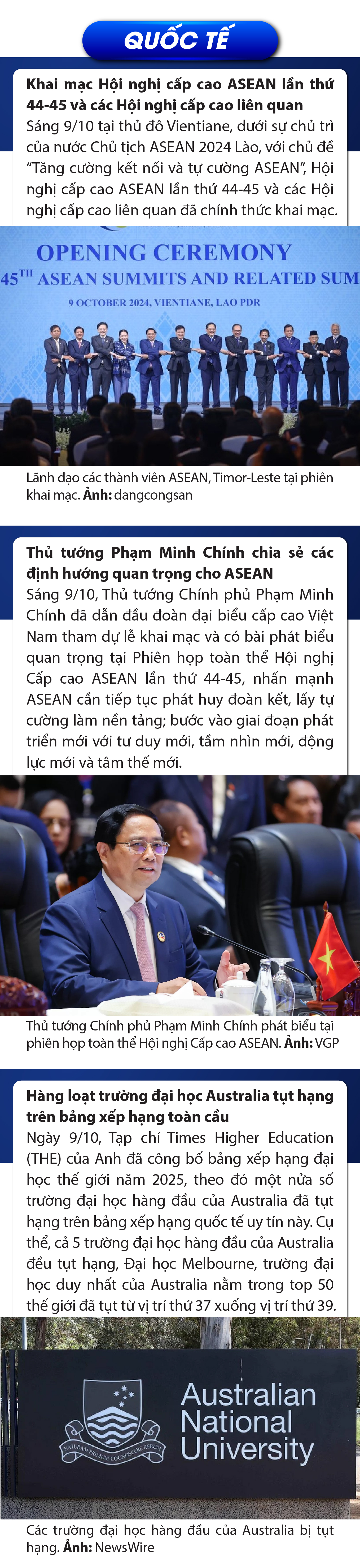 Sự kiện nổi bật trong nước, quốc tế ngày 9/10