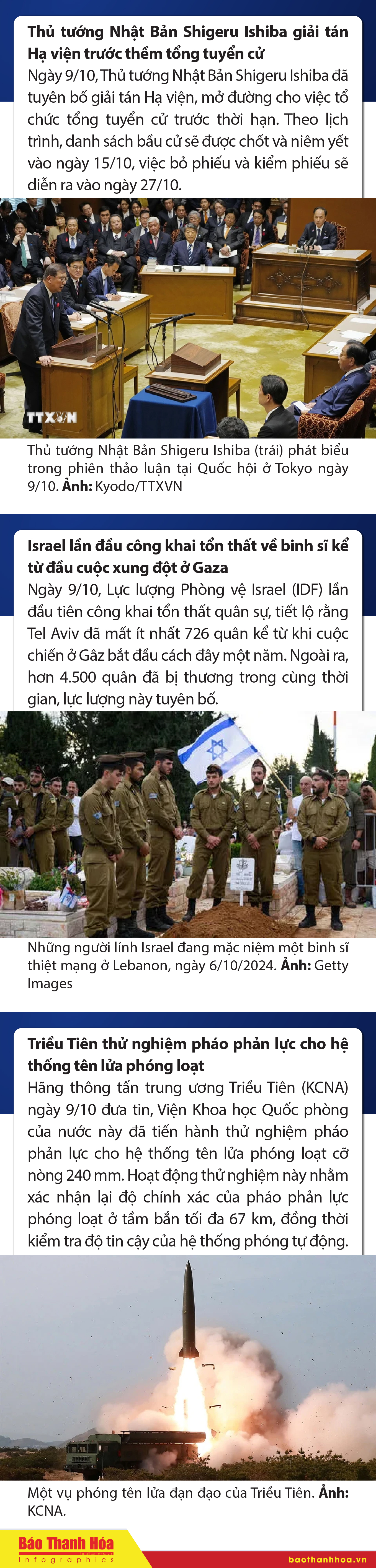 Sự kiện nổi bật trong nước, quốc tế ngày 9/10