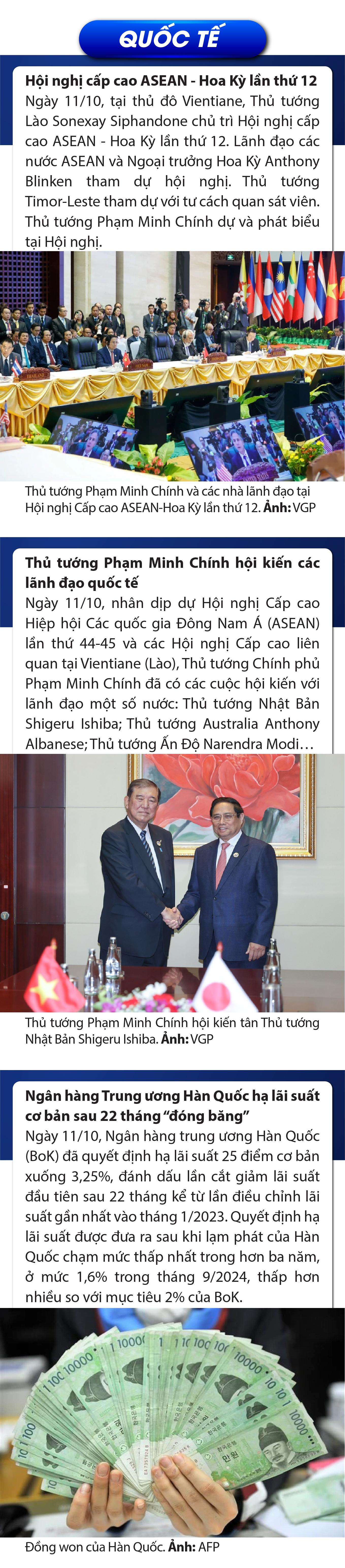 Sự kiện nổi bật trong nước, quốc tế ngày 11/10