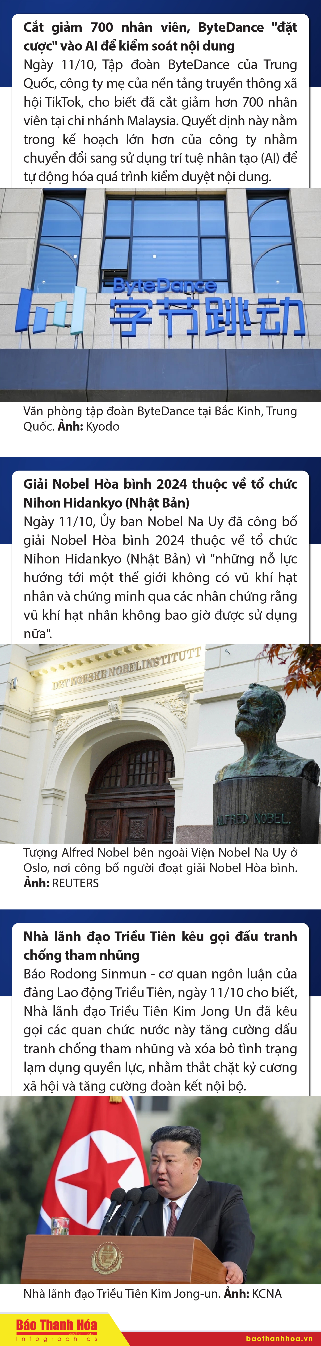 Sự kiện nổi bật trong nước, quốc tế ngày 11/10