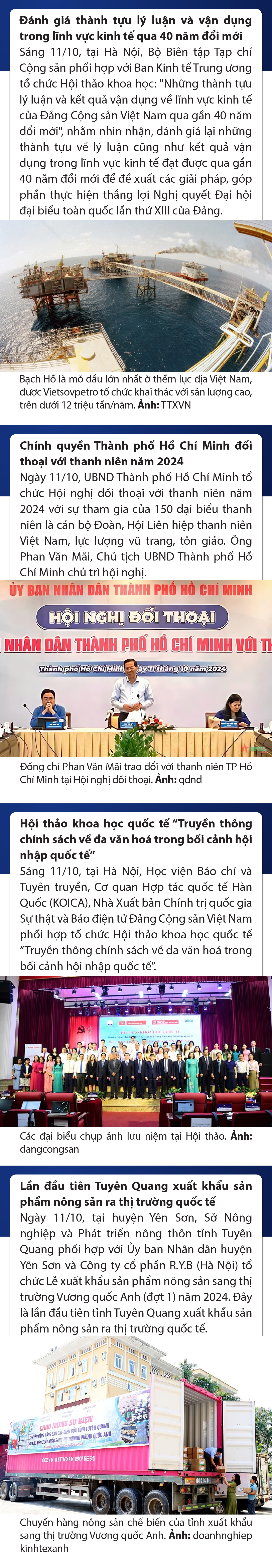 Sự kiện nổi bật trong nước, quốc tế ngày 11/10