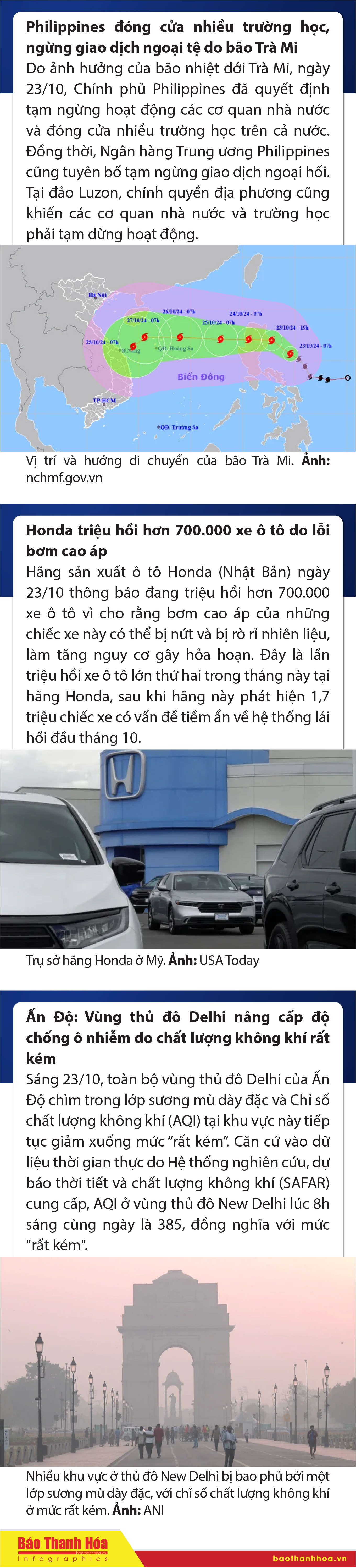 Sự kiện nổi bật trong m88 cá cược thể thao trực tuyến, quốc tế ngày 23/10