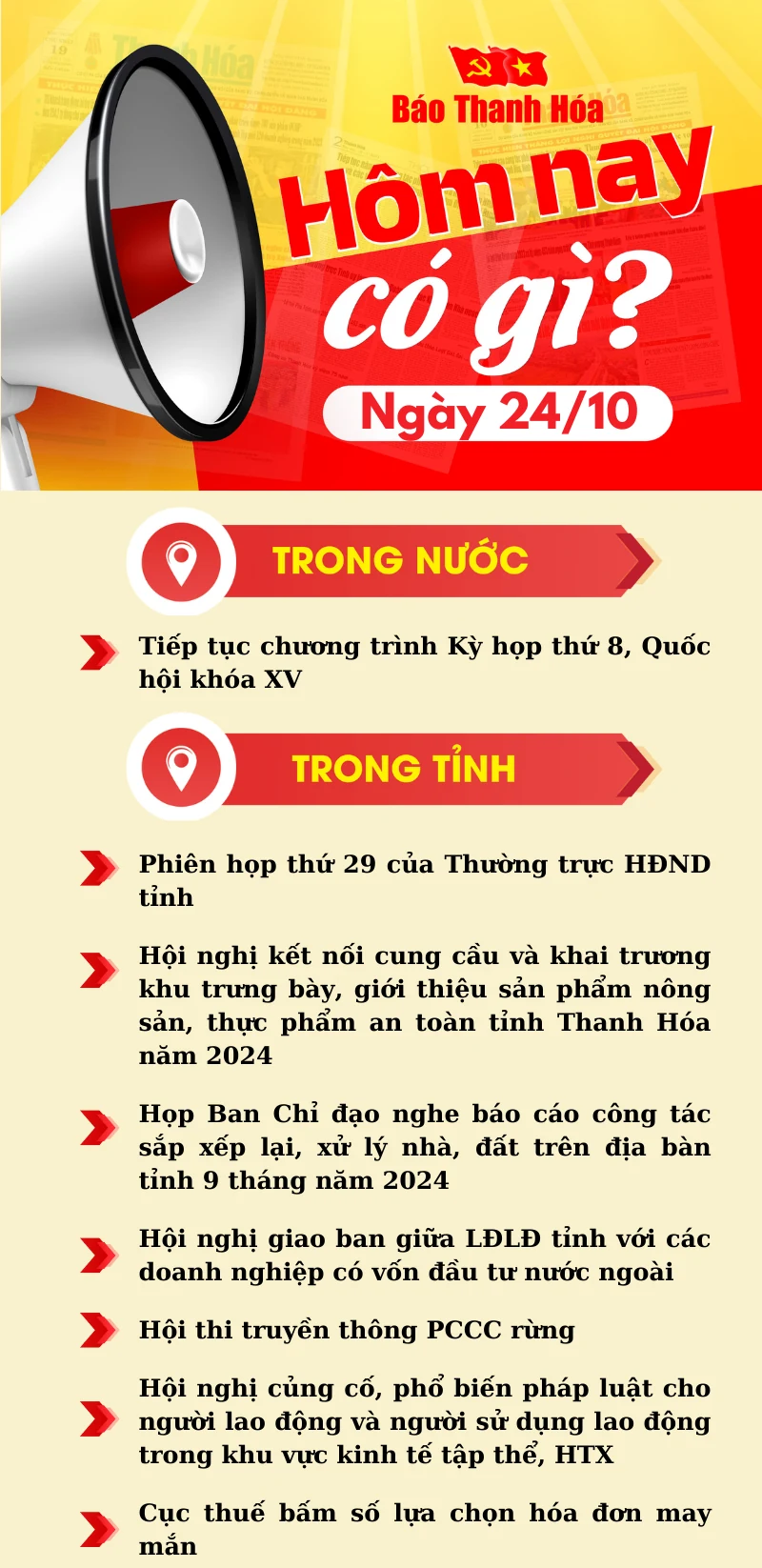 Hôm nay có gì? - Sự kiện nổi bật ngày 24/10/2024