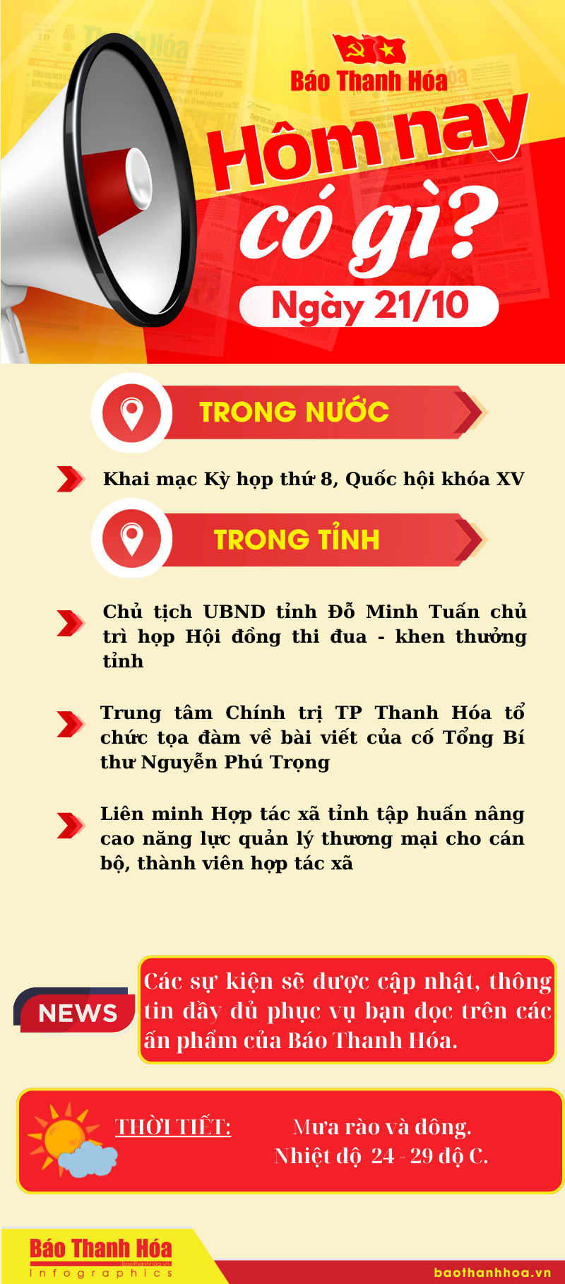 Hôm nay có gì? - Sự kiện nổi bật ngày 21/10/2024