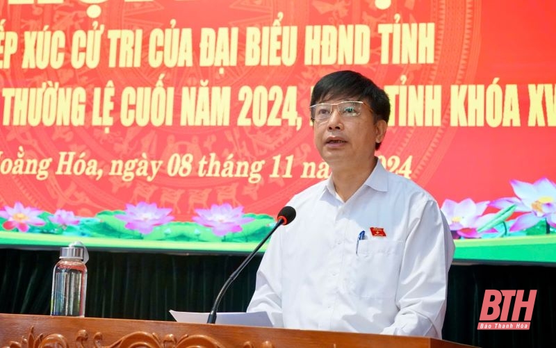 Phó Chủ tịch Thường trực HĐND tỉnh Lê Tiến Lam tiếp xúc cử tri huyện Hoằng Hoá trước kỳ họp thường lệ cuối năm 2024