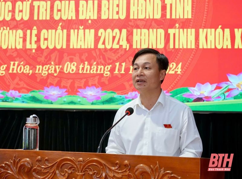 Phó Chủ tịch Thường trực HĐND tỉnh Lê Tiến Lam tiếp xúc cử tri huyện Hoằng Hoá trước kỳ họp thường lệ cuối năm 2024