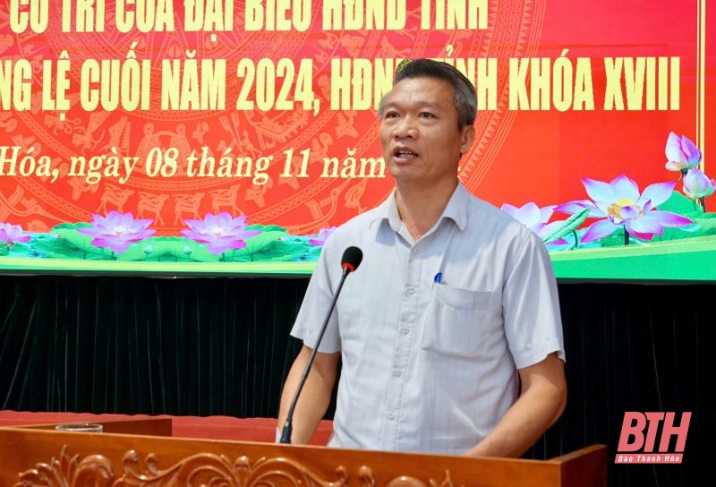 Phó Chủ tịch Thường trực HĐND tỉnh Lê Tiến Lam tiếp xúc cử tri huyện Hoằng Hoá trước kỳ họp thường lệ cuối năm 2024
