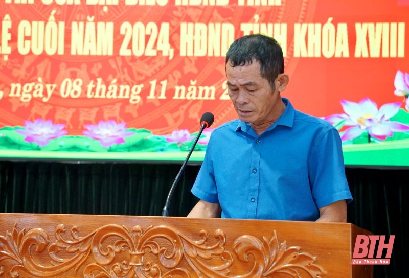 Phó Chủ tịch Thường trực HĐND tỉnh Lê Tiến Lam tiếp xúc cử tri huyện Hoằng Hoá trước kỳ họp thường lệ cuối năm 2024