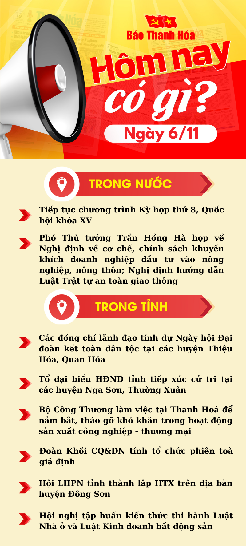 Hôm nay có gì? - Sự kiện nổi bật ngày 6/11/2024