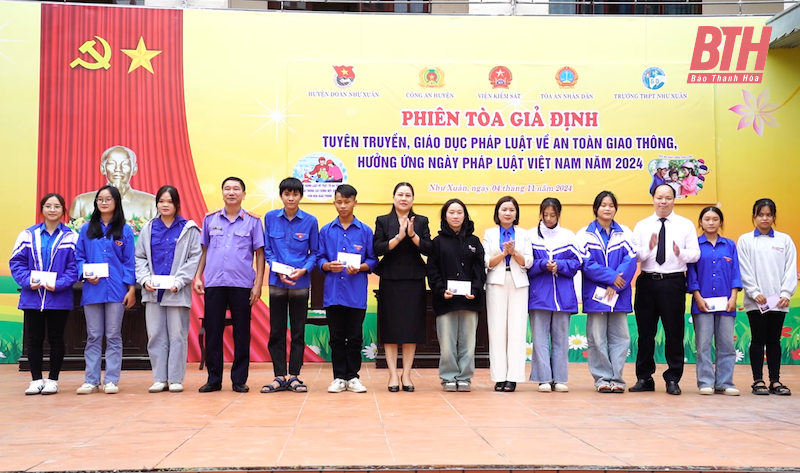 Viện KSND huyện Như Xuân tổ chức phiên toà giả định hưởng ứng Ngày Pháp luật Việt Nam