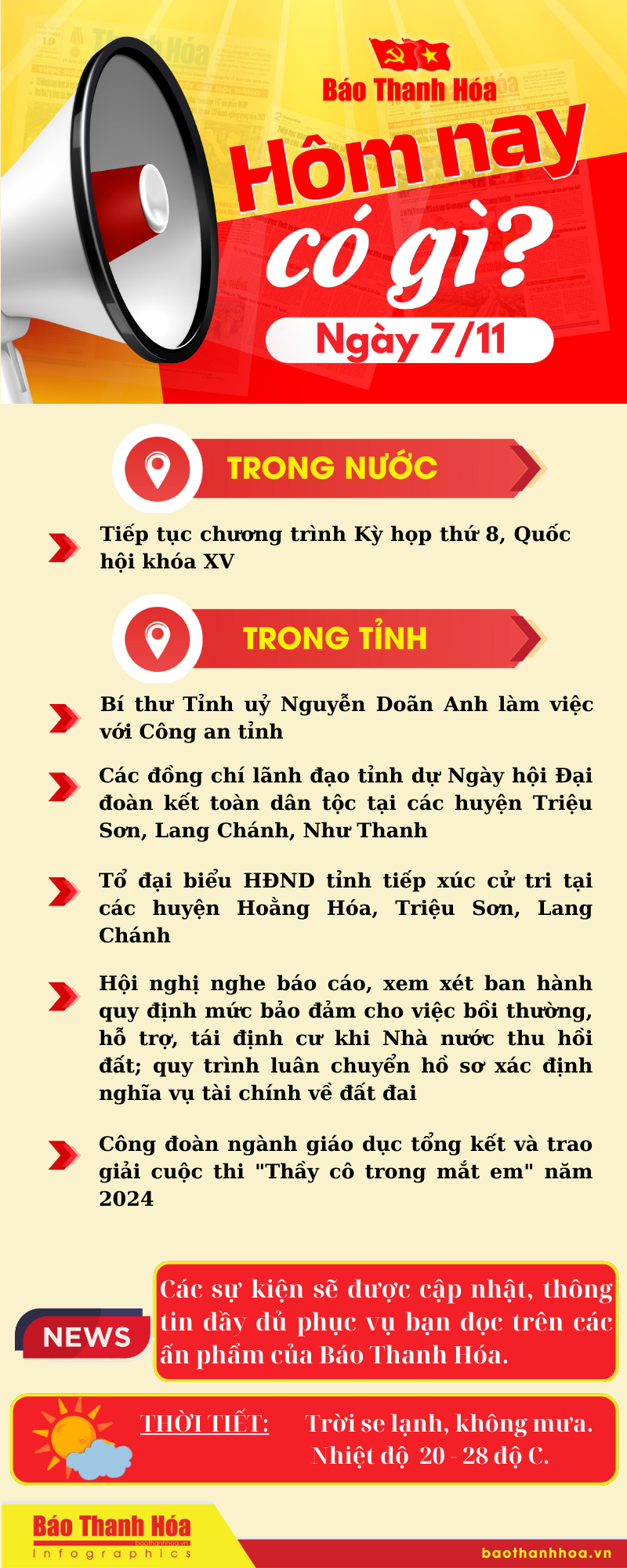 Hôm nay có gì? - Sự kiện nổi bật ngày 7/11/2024