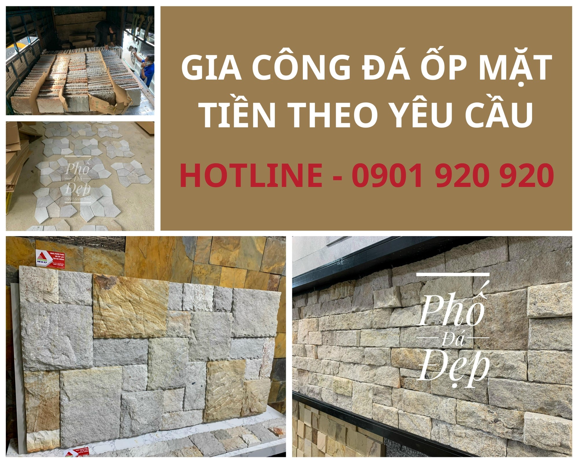 Mẫu đá ốp tường mặt tiền mới nhất, đa dạng màu sắc và kích thước, giá tốt