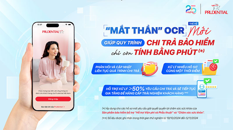 Prudential tự động m88 the thao quy trình chi trả quyền lợi bảo hiểm với “mắt thần” OCR thế hệ mới