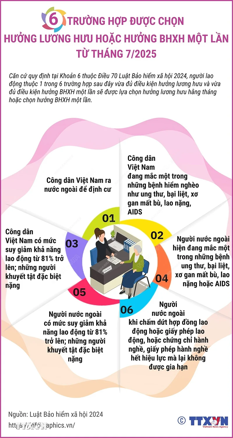 6 trường hợp được chọn hưởng lương hưu hoặc Bảo hiểm xã hội 1 lần