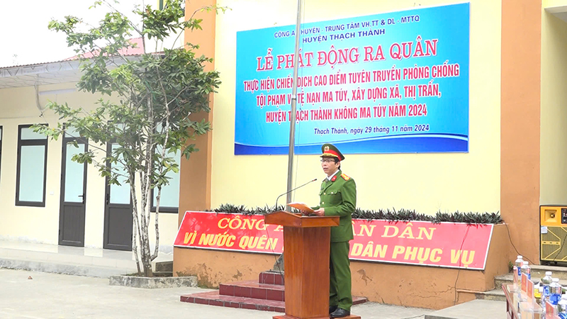 Thạch Thành: Ra quân thực hiện chiến dịch cao điểm tuyên truyền phòng chống ma túy; xây dựng xã, thị trấn không ma túy 