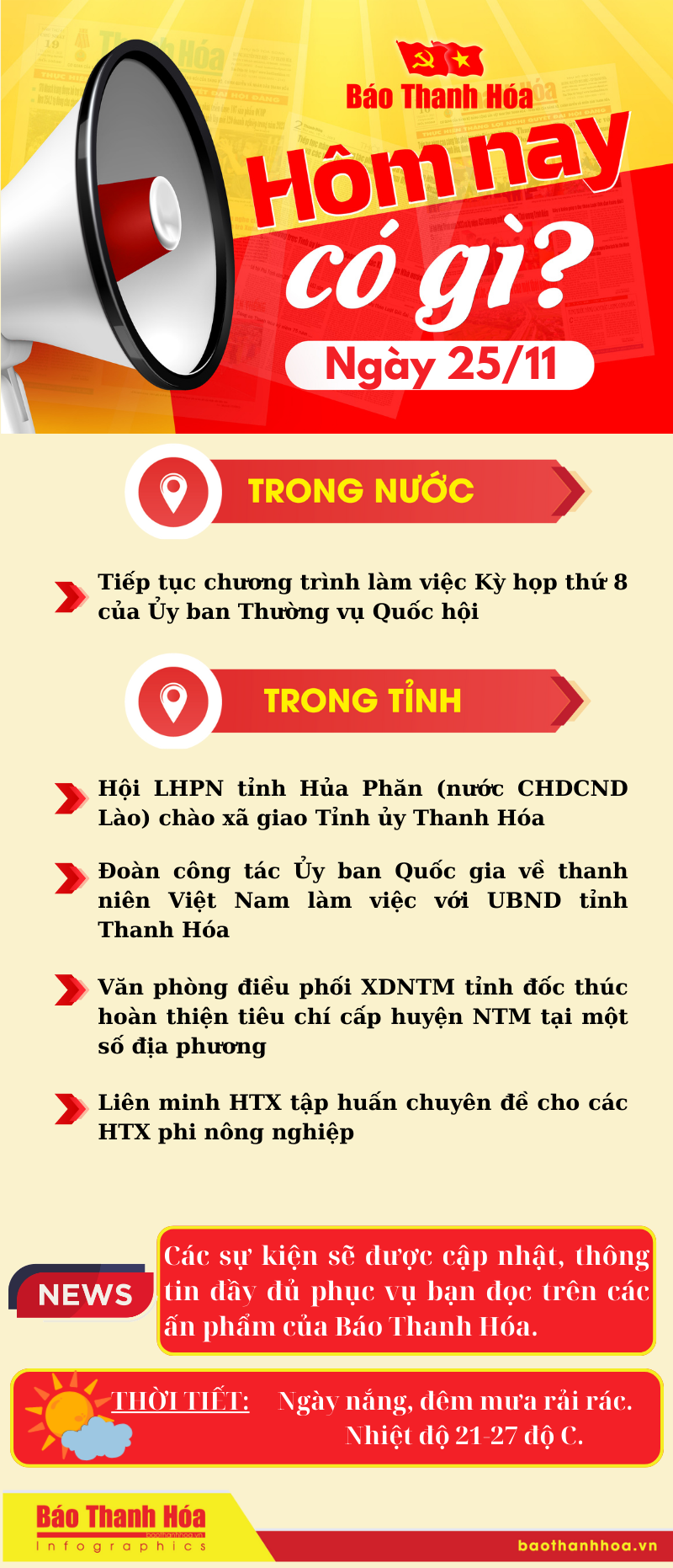 Hôm nay có gì? - Sự kiện nổi bật ngày 25/11/2024