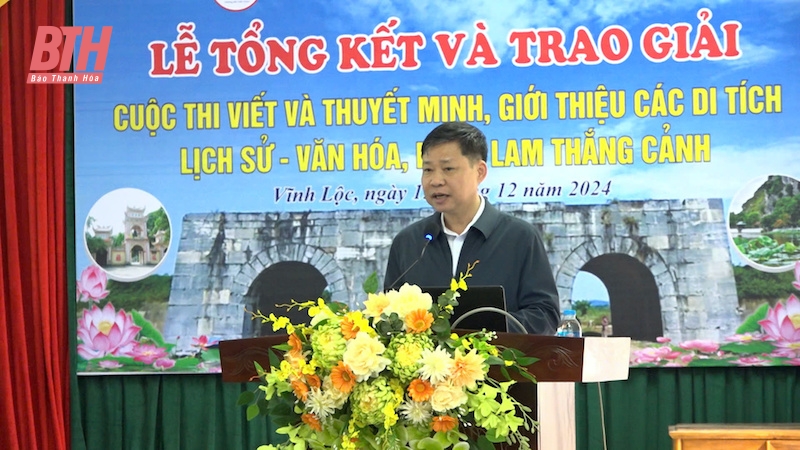 Trao giải Cuộc thi “Viết và Thuyết minh giới thiệu di tích lịch sử - văn hoá, danh lam thắng cảnh” huyện Vĩnh Lộc
